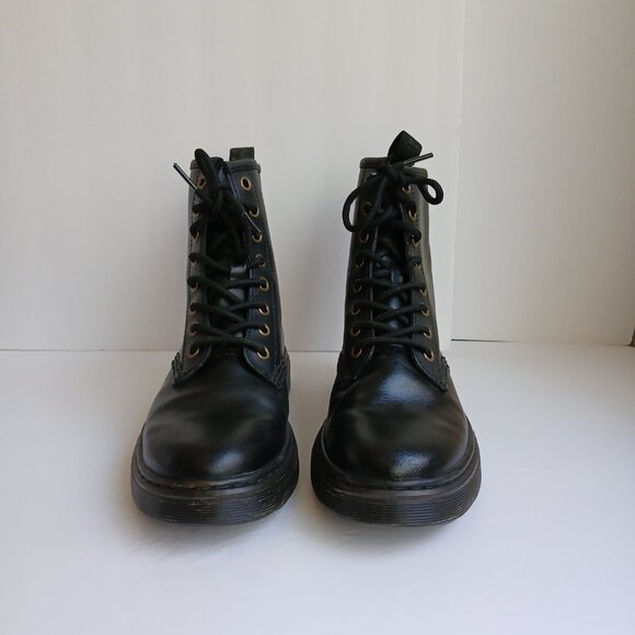 Dr. Martens Black Leather 'Zavala' 8 Hole Combat Boots New WOB Sz US W 7.5 M 6 - Picture 6 of 12